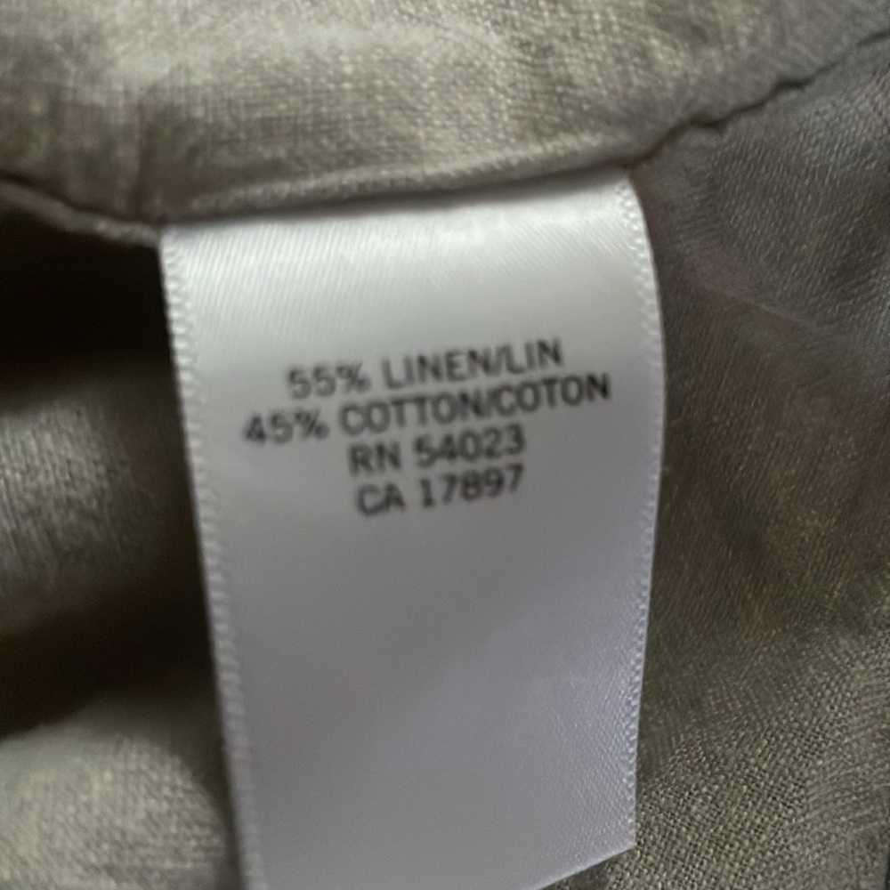 Mens M: Banana Republic Linen Long Sleeve Button Down Shirt Taupe NWOT new! - Picture 6 of 10